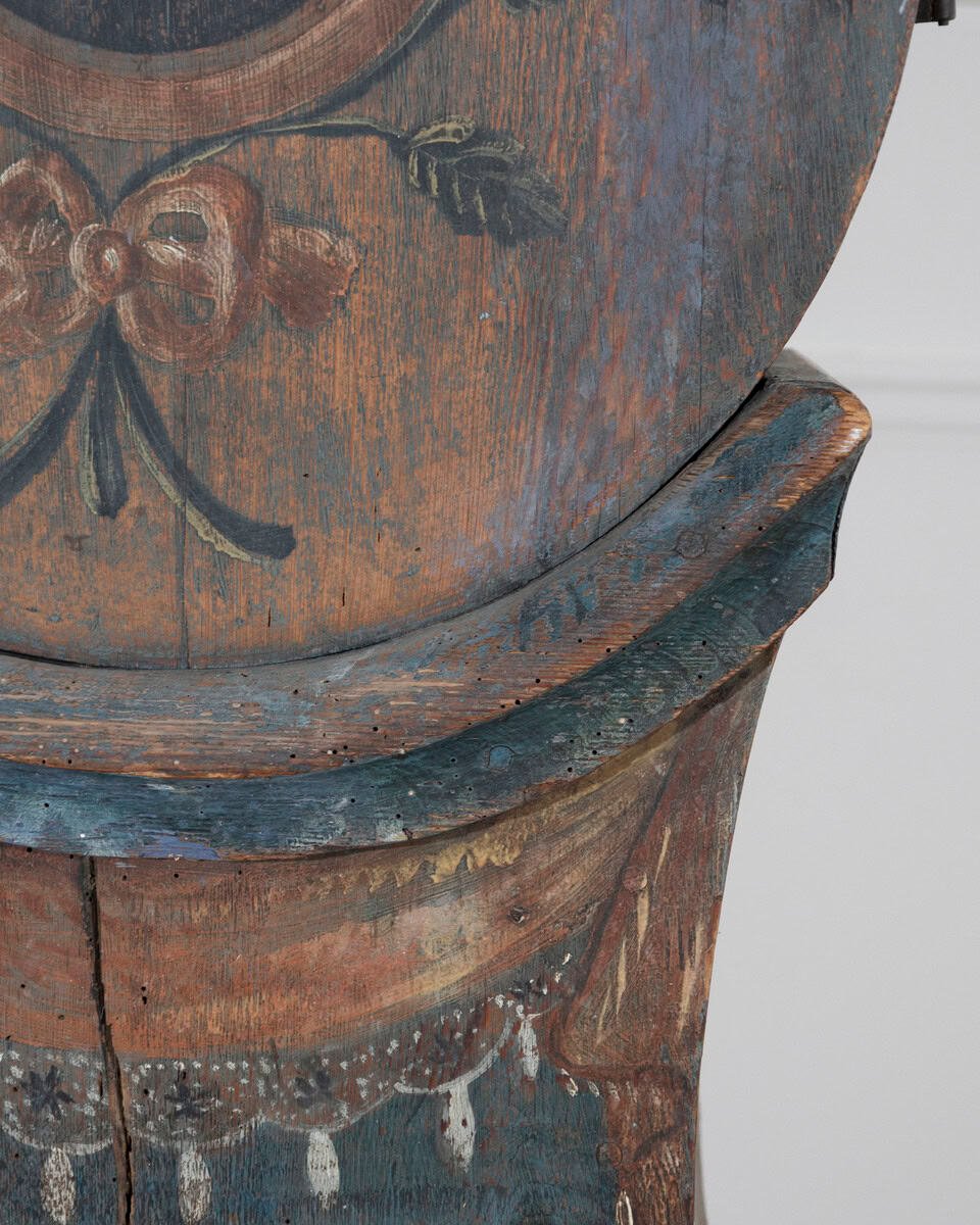 1822 Swedish Folk Art Tall Case Clock with Original Paint - JAA