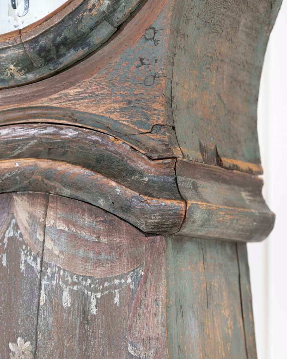 1822 Swedish Folk Art Tall Case Clock with Original Paint - JAA