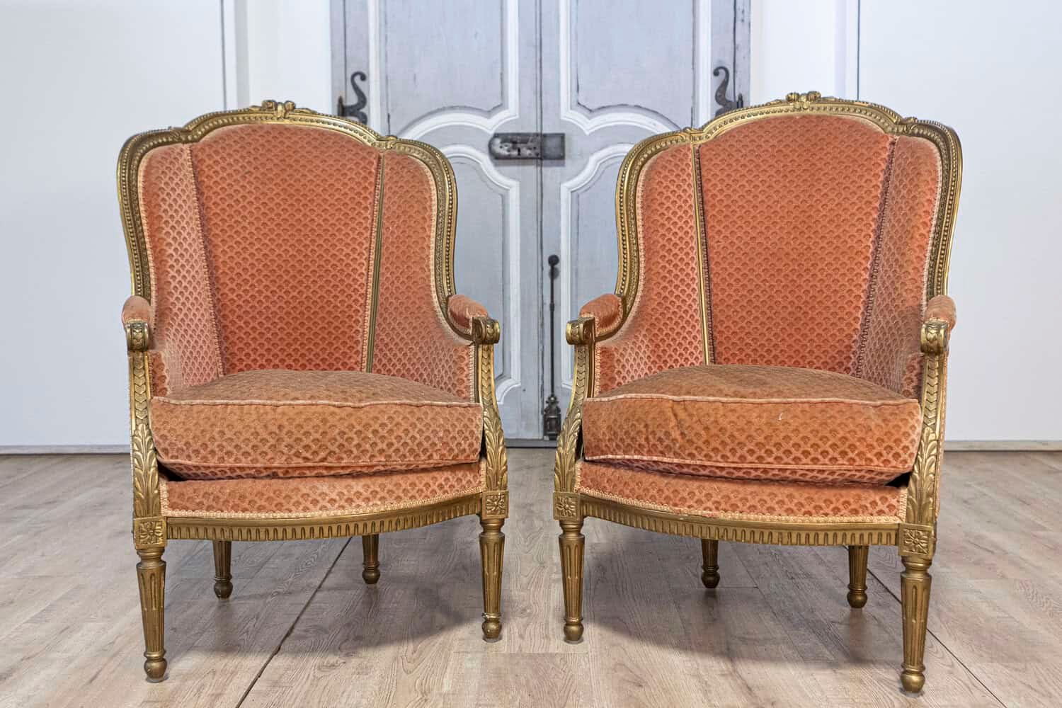 Pair of 20th Century French Louis XVI Style Bergères Chairs - JAA
