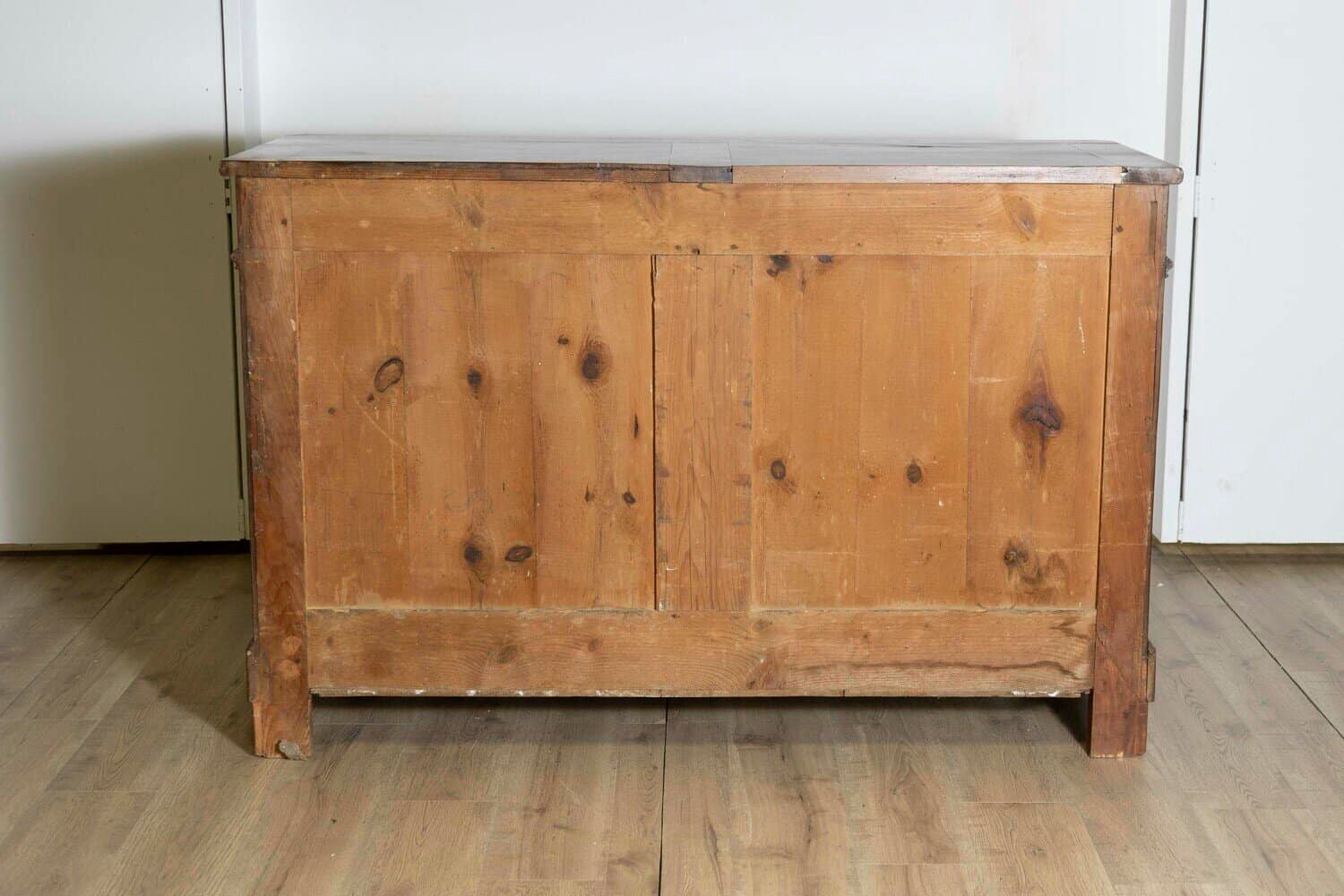 Italian 19th Century Walnut Buffet with Carved Diamond and Floral Motifs - JAA