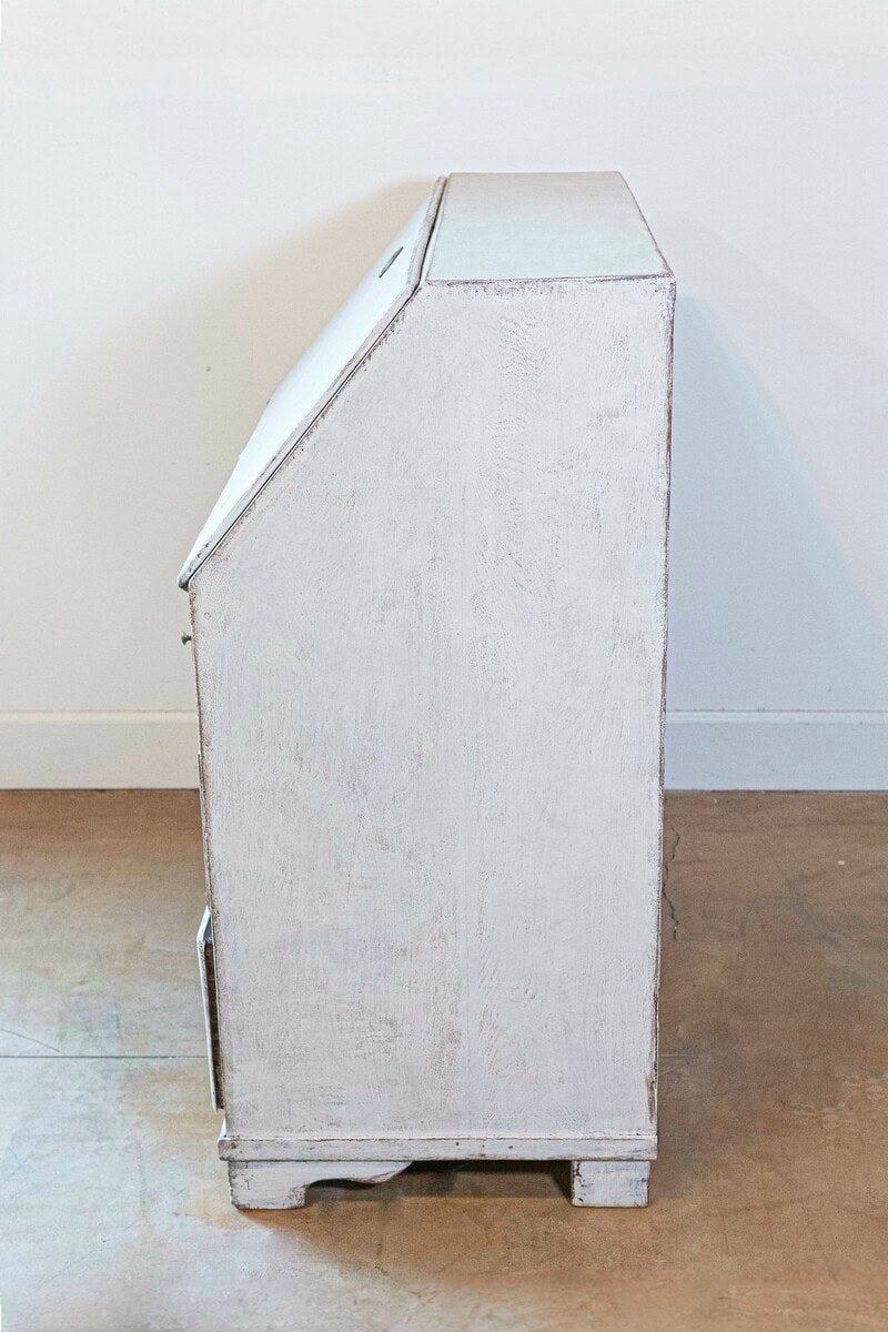 Swedish Gustavian Period 1790s Painted Slant Front Secretary with Three Drawers - JAA