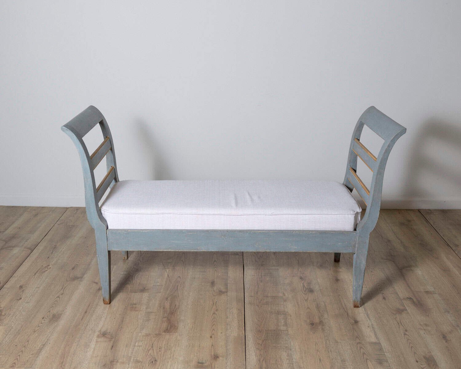 19th Century Lacquered Tuscan Bench with Curved Ladder Arms - JAA