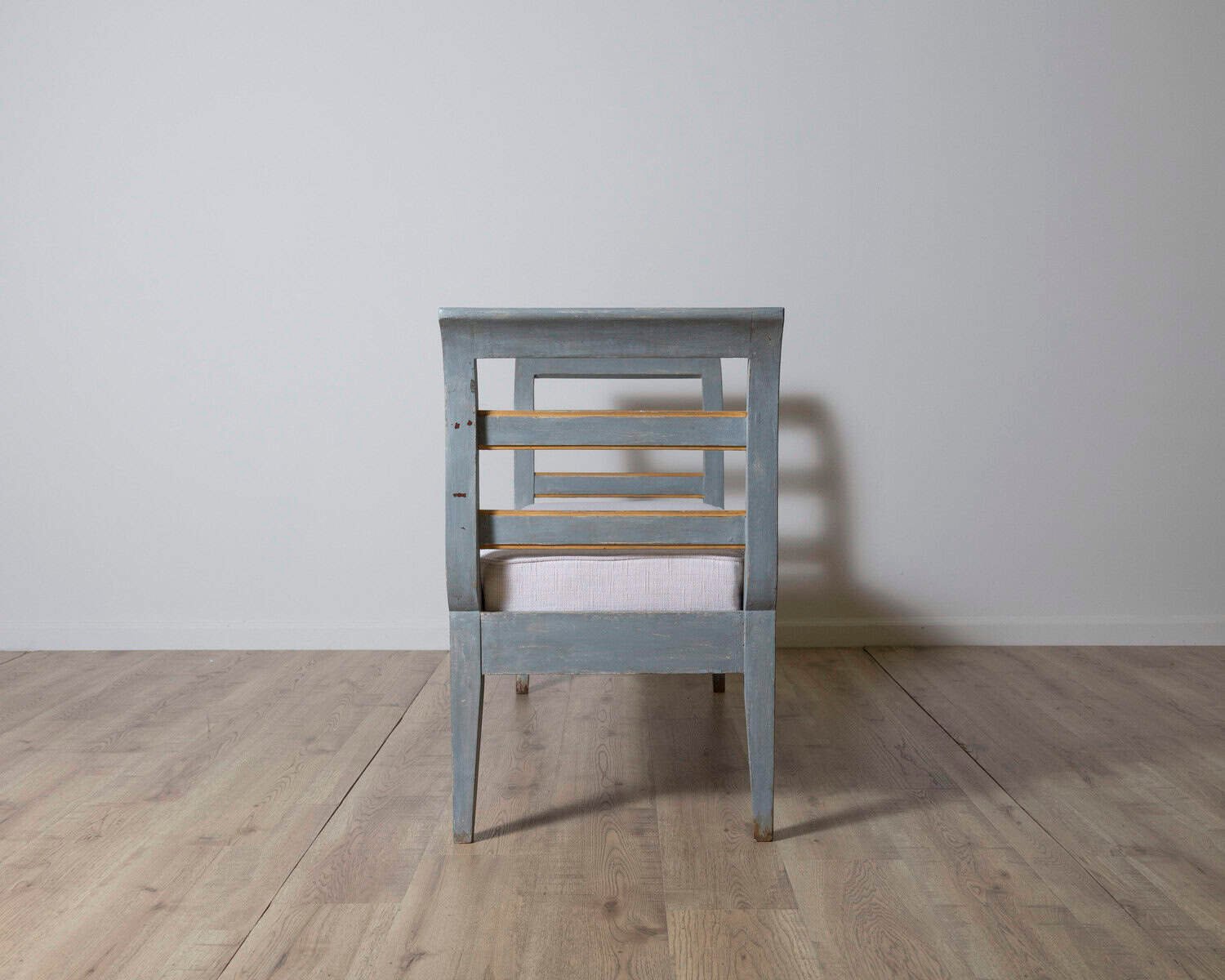 19th Century Lacquered Tuscan Bench with Curved Ladder Arms - JAA