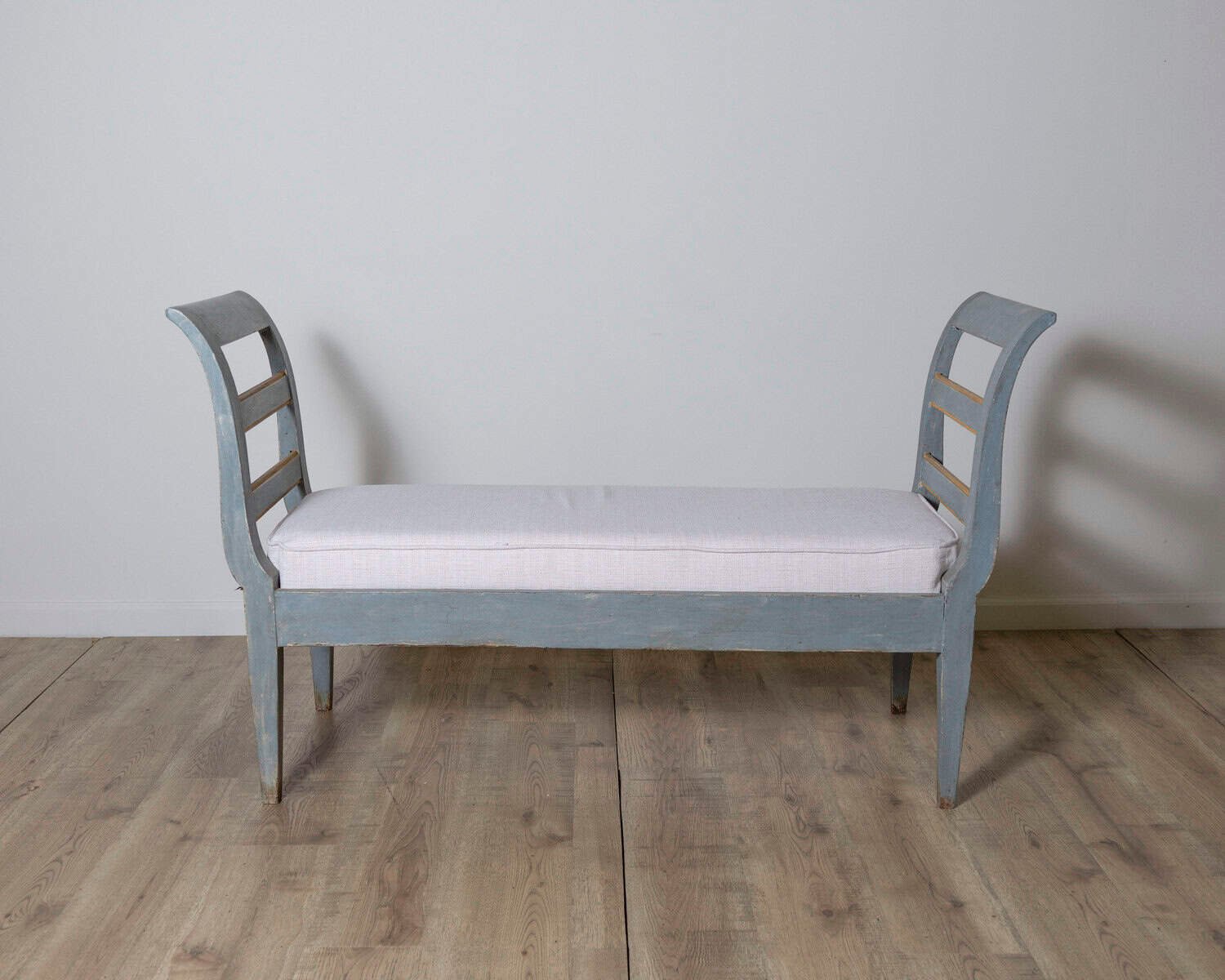 19th Century Lacquered Tuscan Bench with Curved Ladder Arms - JAA