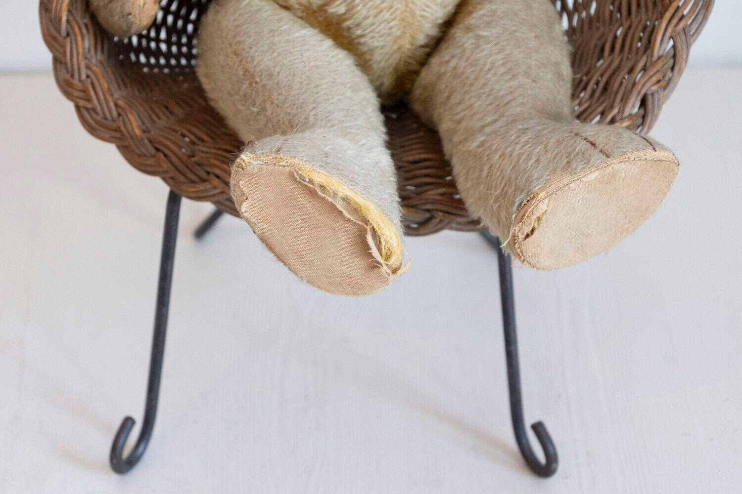 Antique American Teddy Bears with Ribbons Sitting in Wicker Chairs, Priced Each - JAA