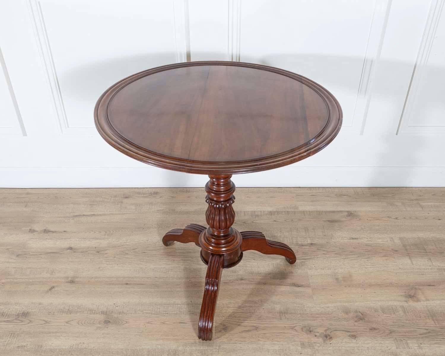 19th Century Round Mahogany Tilt-Top Pedestal Table - JAA
