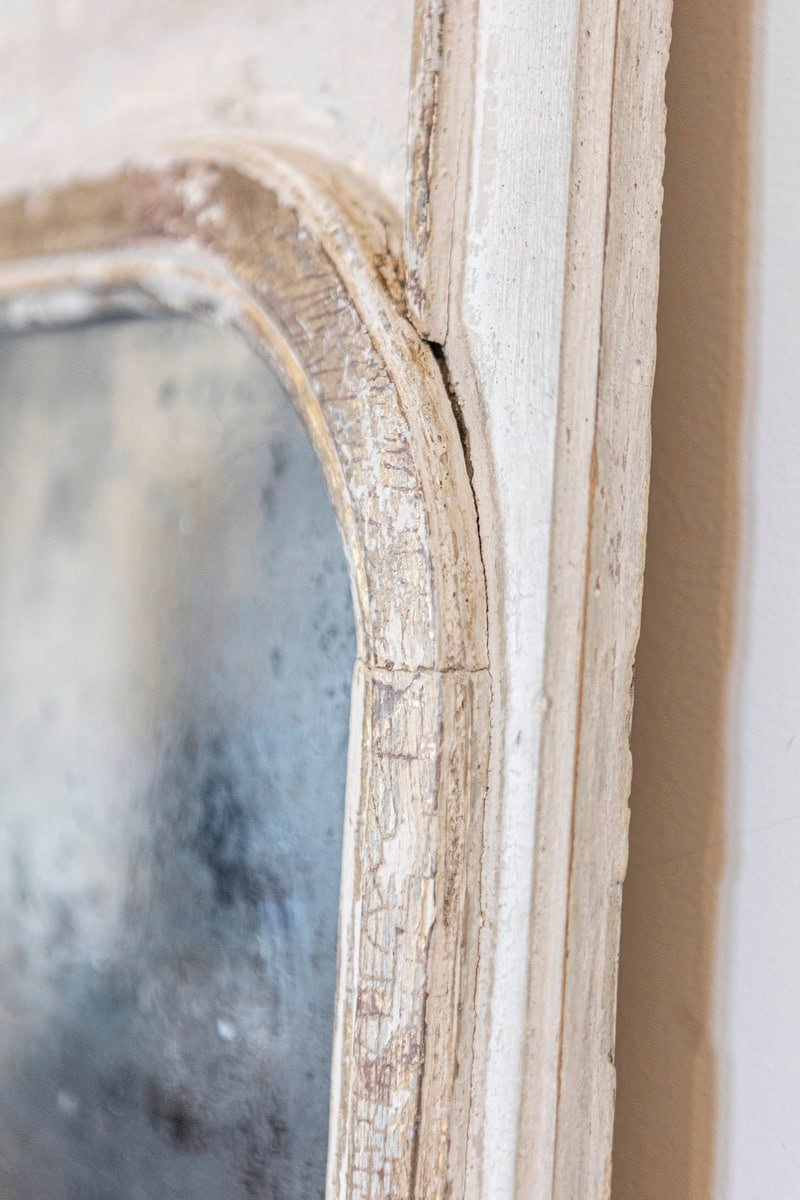 French Louis XVI Period 1790s Trumeau Mirror with Carved Liberal Arts Allegory - JAA