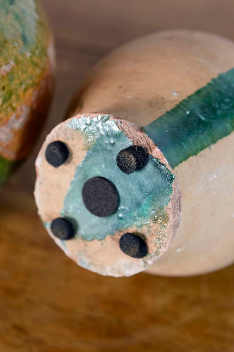 French Provincial Napoléon III Era Green Glazed Pottery Jugs, Circa 1850 - JAA