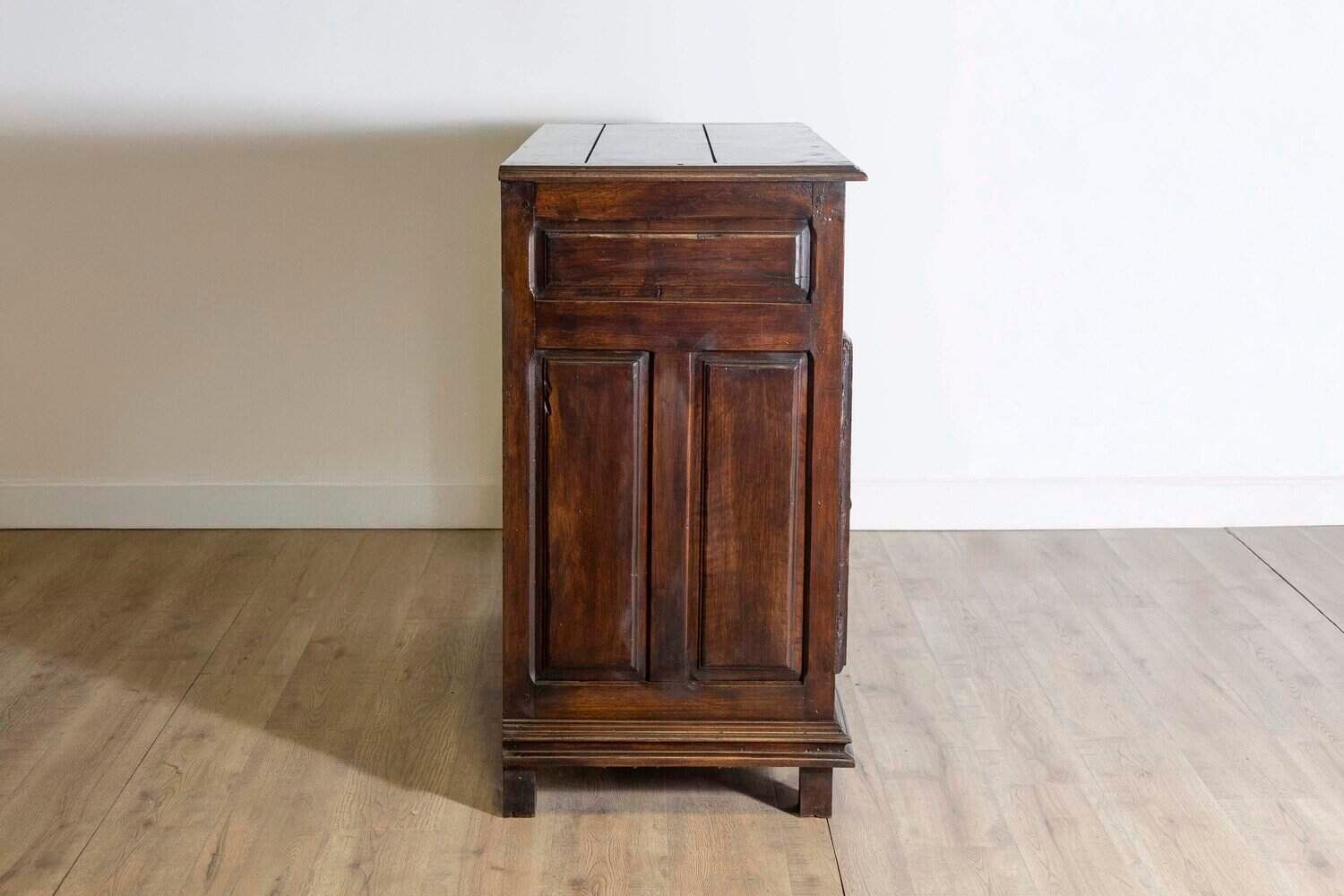 Louis XIII Style French 19th Century Walnut Buffet with Carved Diamond Motifs - JAA