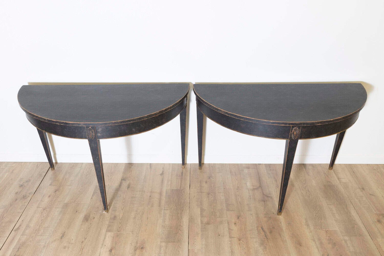 Pair of 19th Century Swedish Demi Lunes Circa 1800 - JAA
