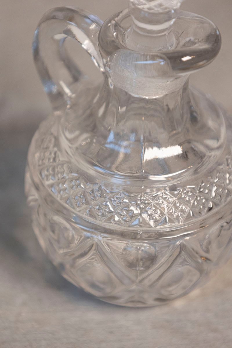 English 20th Century Miniature Cut Glass Olive Oil Pitcher - JAA