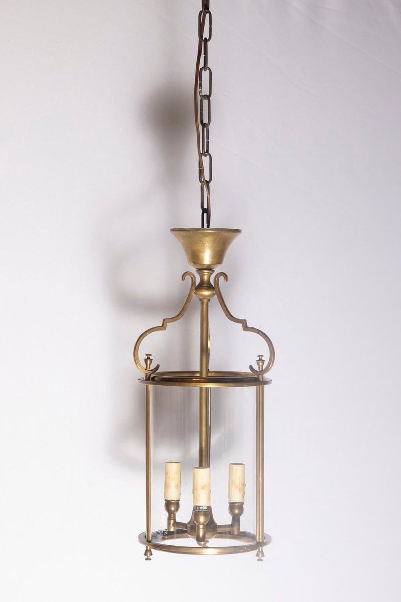20th Century French Brass and Glass Lantern - JAA