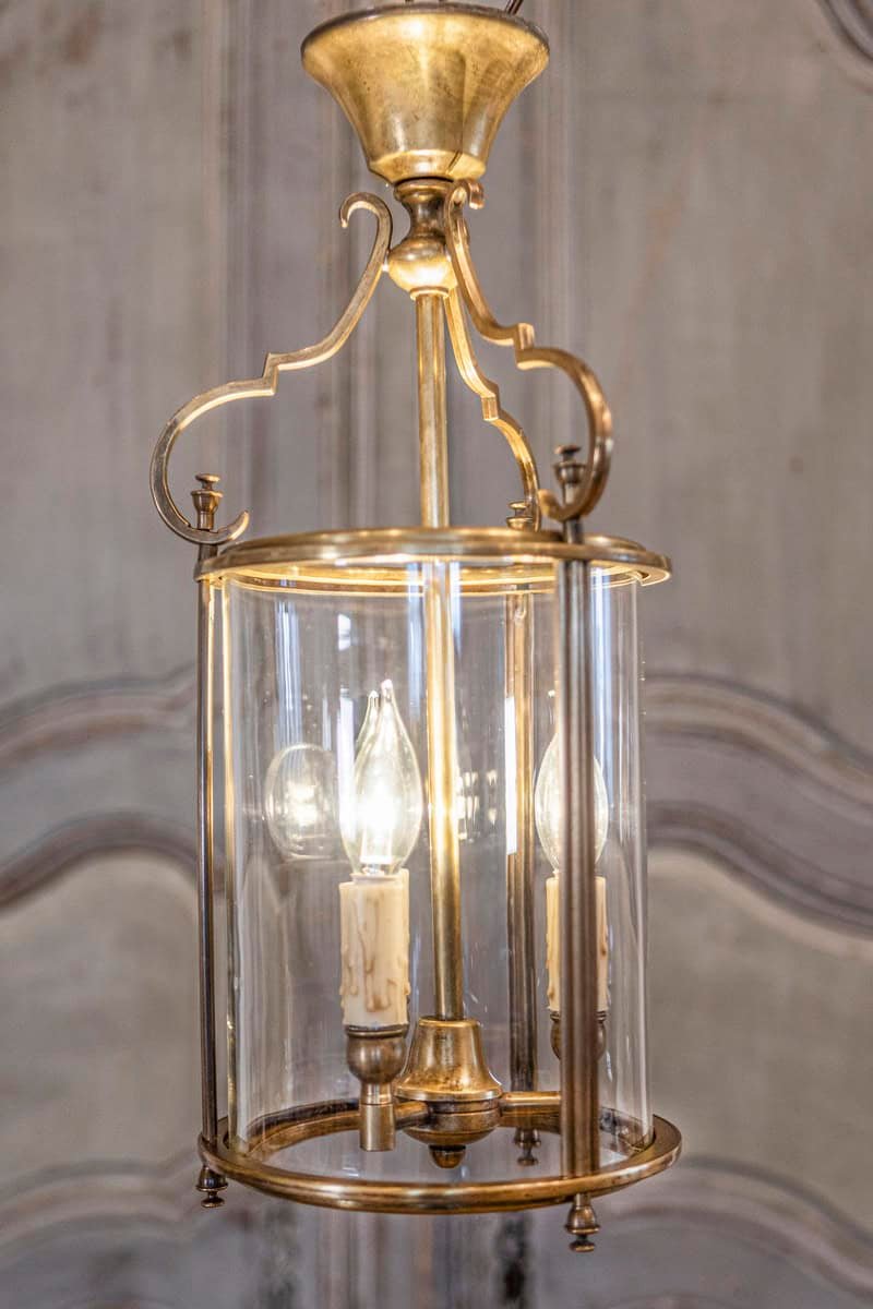 20th Century French Brass and Glass Lantern - JAA