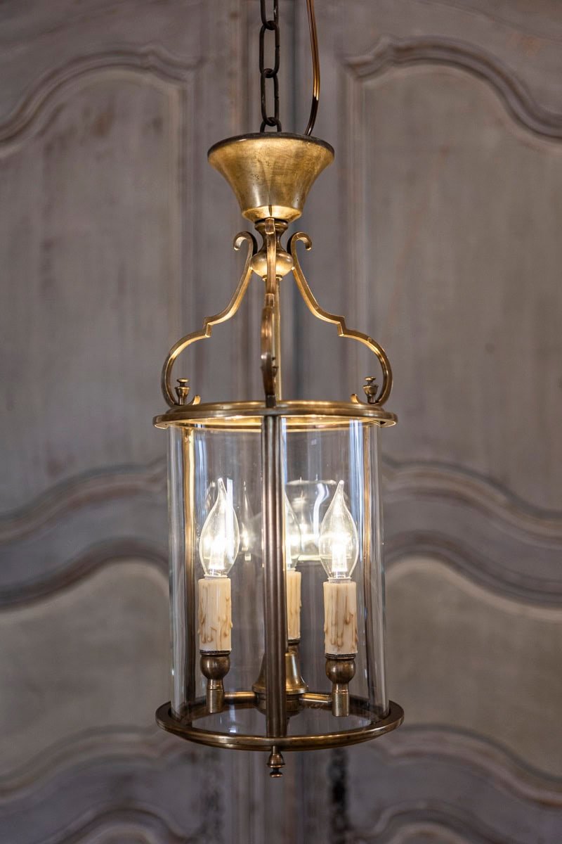 20th Century French Brass and Glass Lantern - JAA