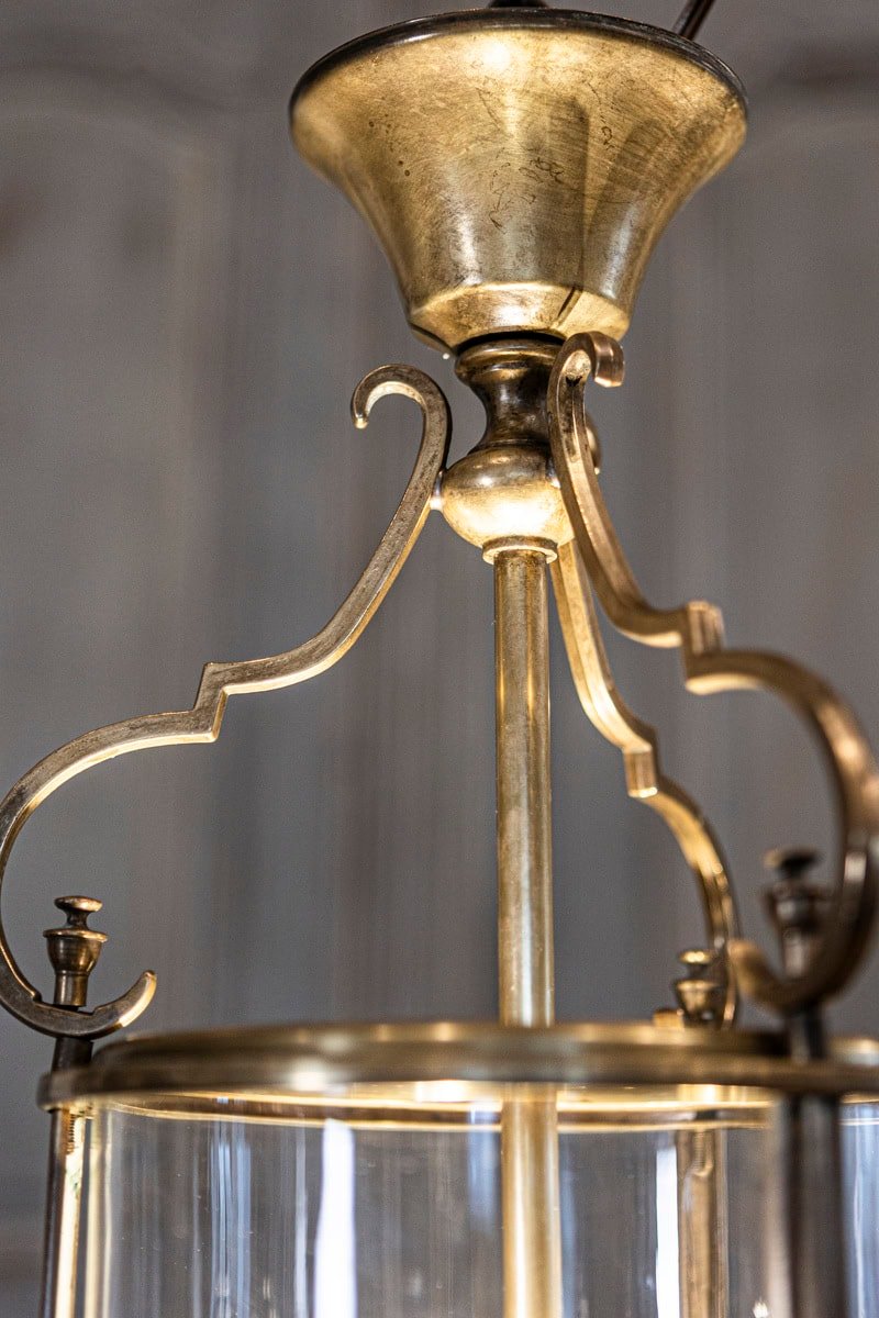 20th Century French Brass and Glass Lantern - JAA