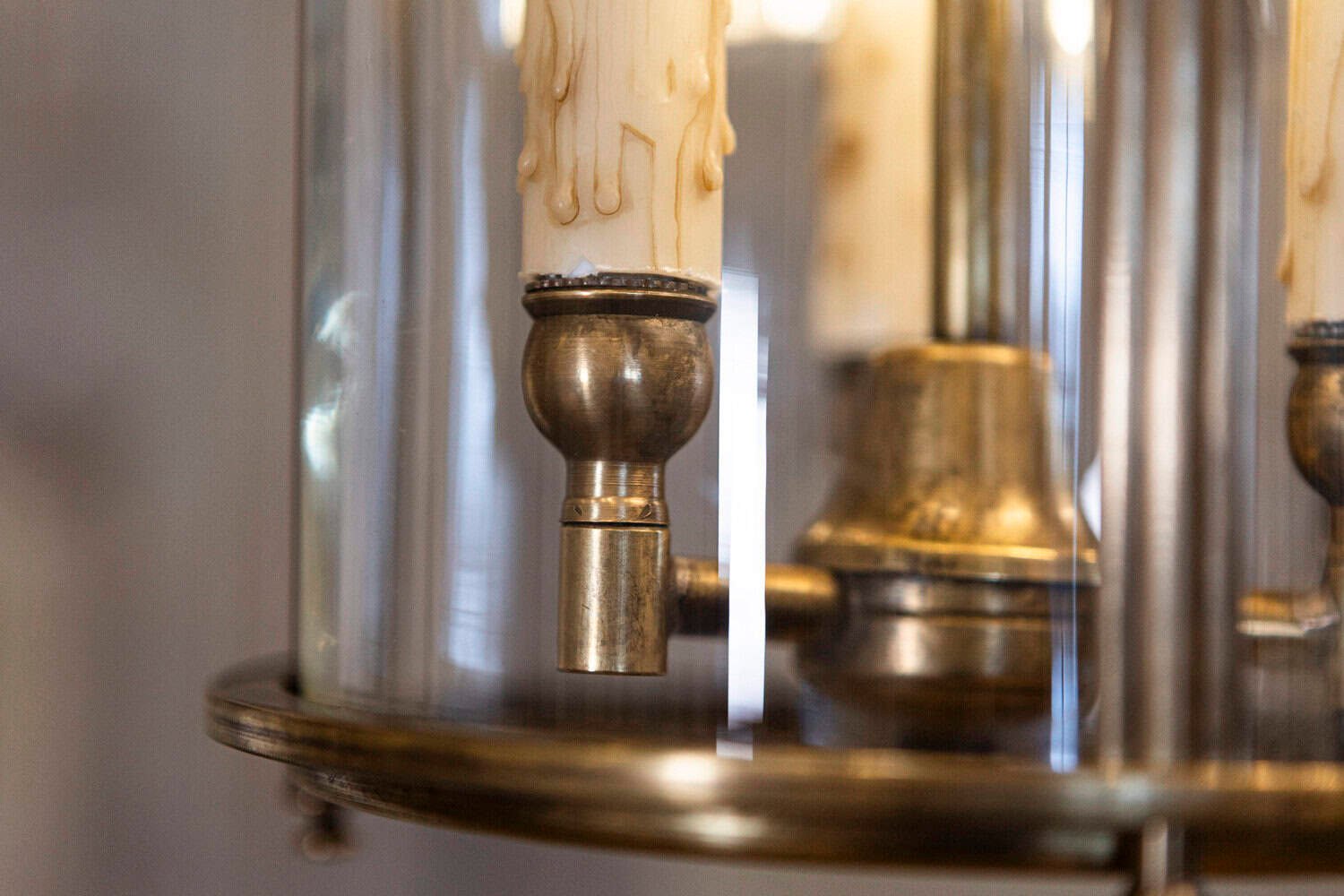 20th Century French Brass and Glass Lantern - JAA