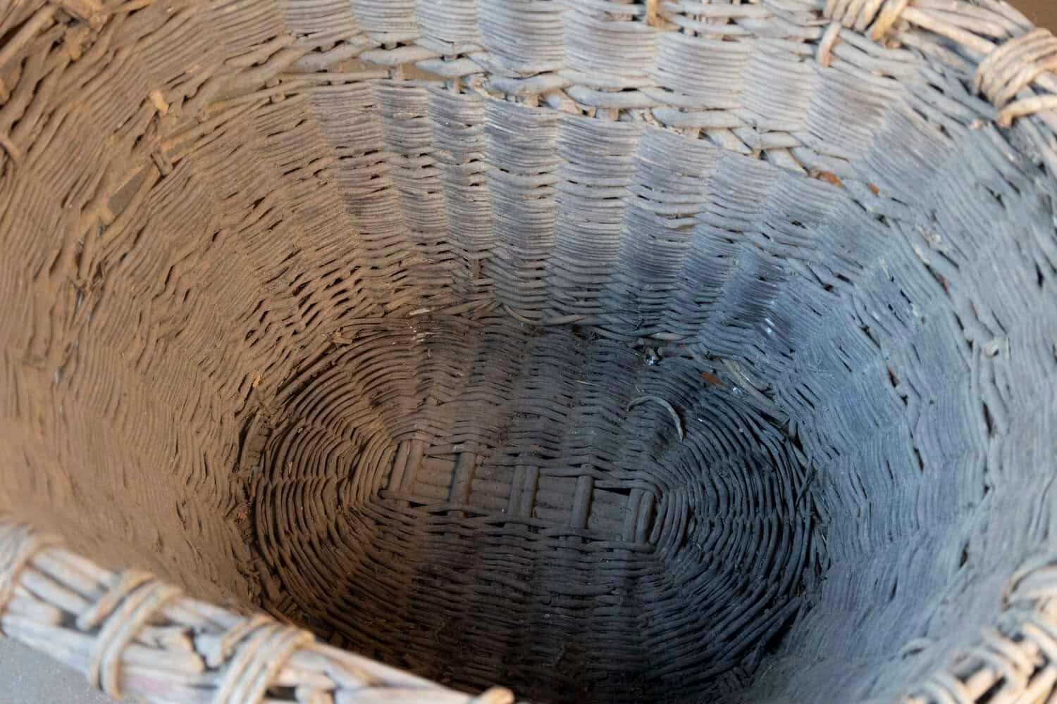 French Early 20th Century Wicker Grape Harvesting Basket - JAA