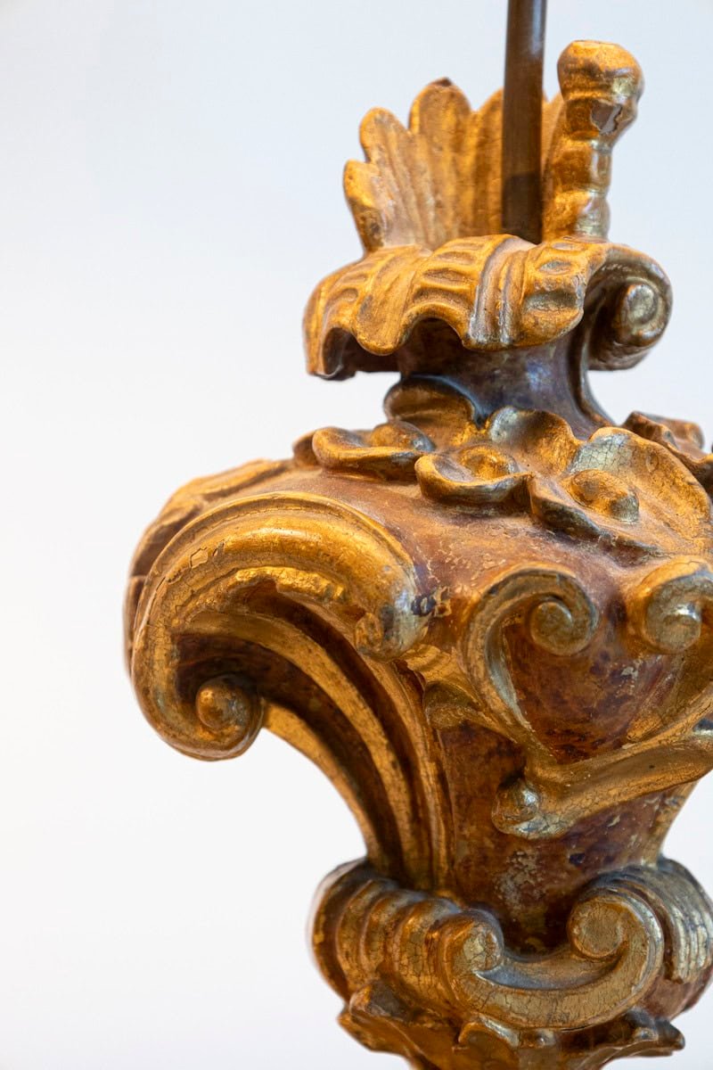 Pair of 18th Century French Giltwood Fragment Table Lamps - JAA