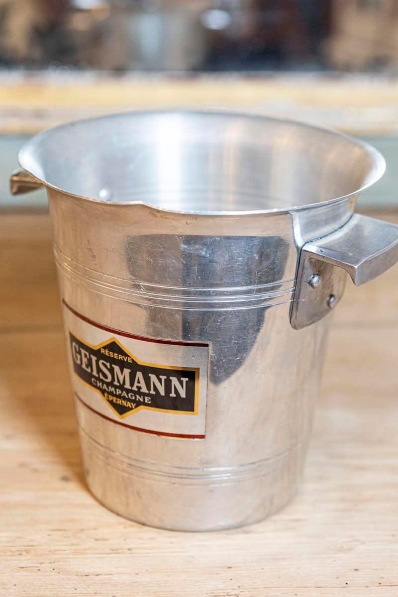 French 19th Century Aluminum Champagne Bucket with Geismann Epernay Label - JAA
