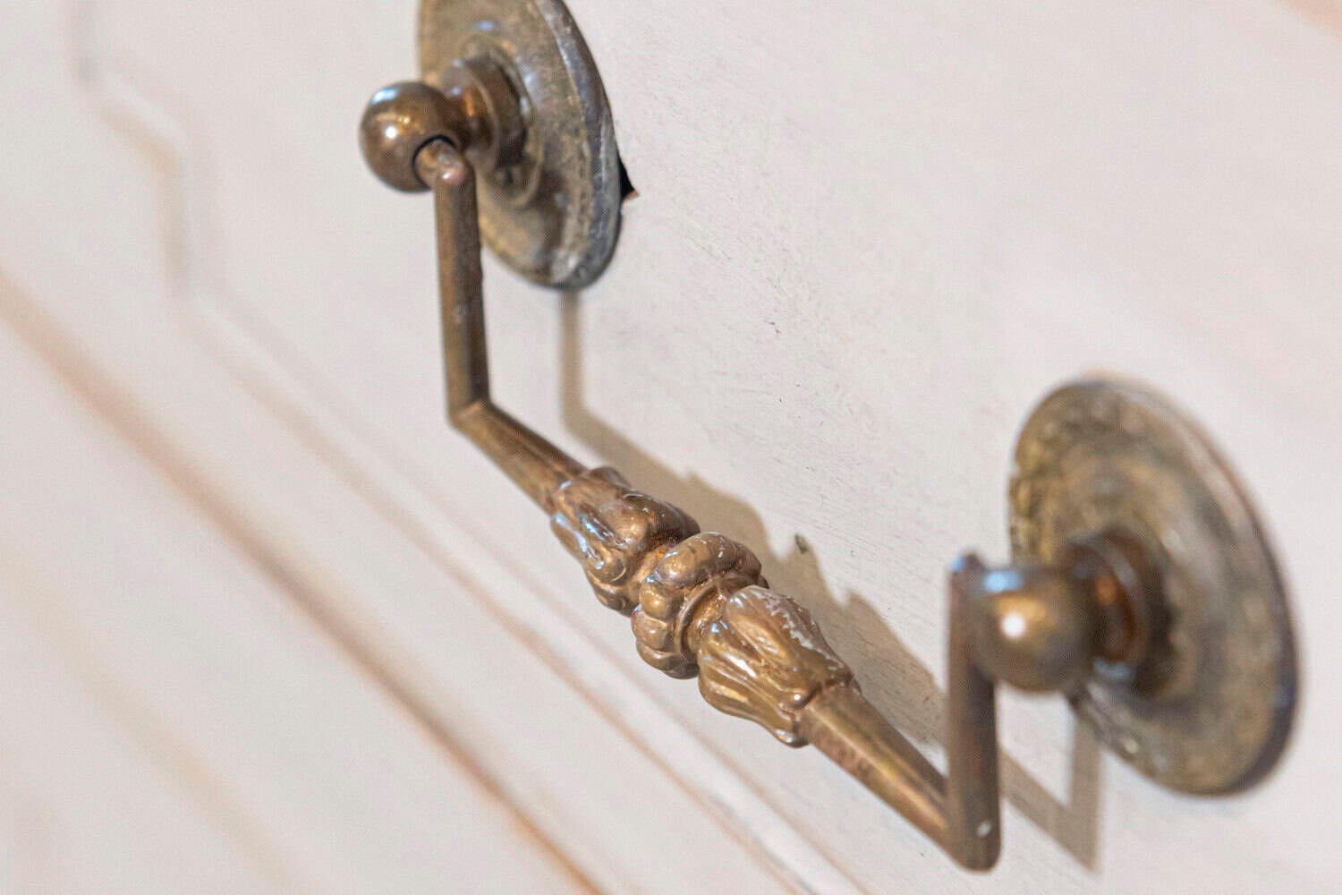 French Louis XVI 18th Century Painted Two-Drawer Commode with Fluted Accents - JAA