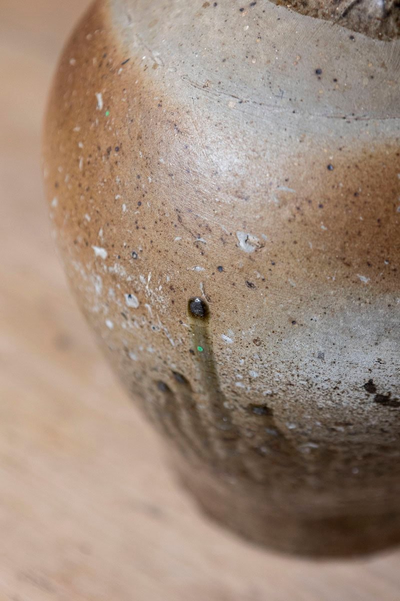 French 19th Century Double Handled Brown Glaze Pottery Jug with Rustic Character - JAA