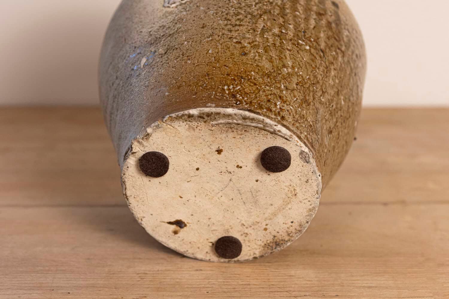 French 19th Century Double Handled Brown Glaze Pottery Jug with Rustic Character - JAA