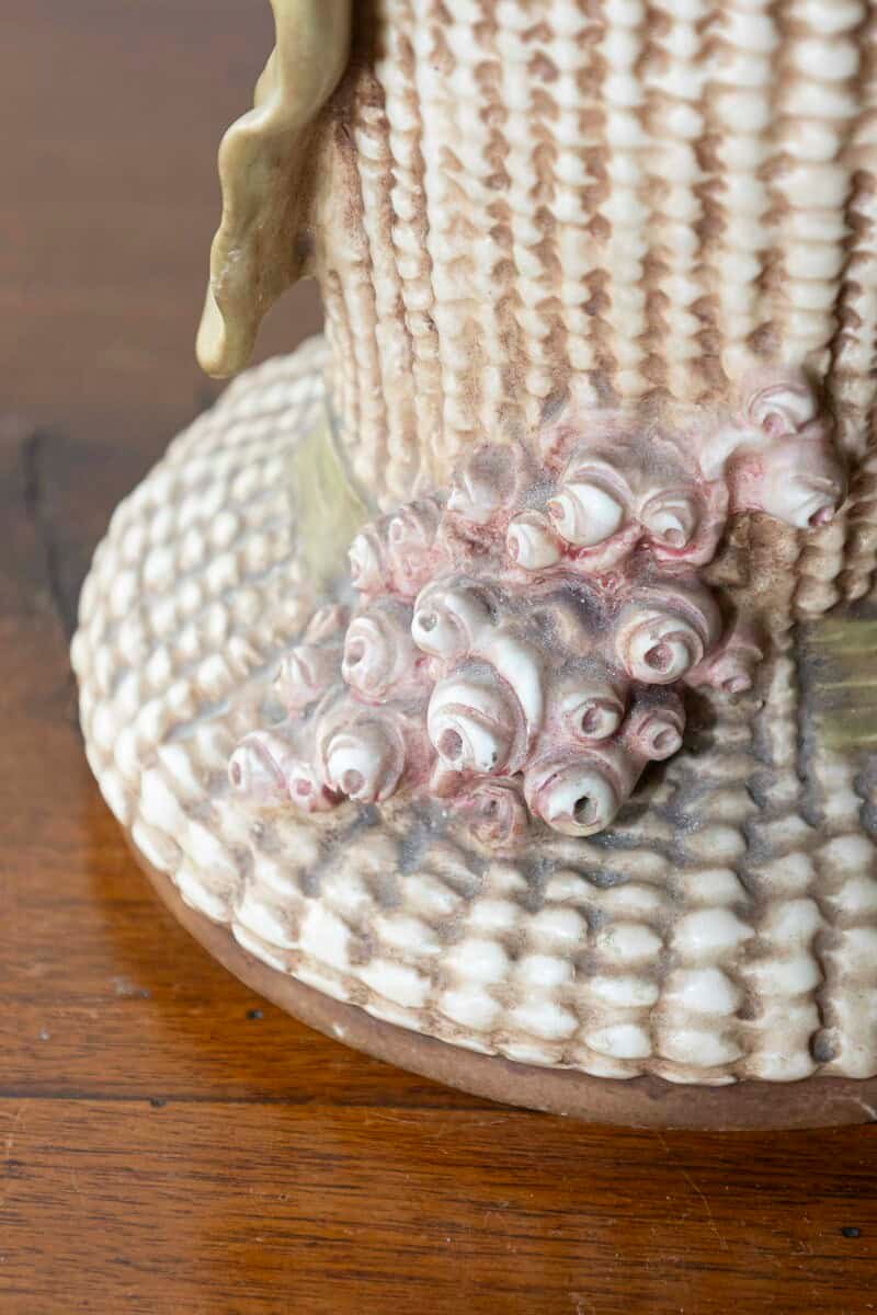 French 1860s Napoléon III Painted Terracotta Vase with Playful Cherubs and Roses - JAA