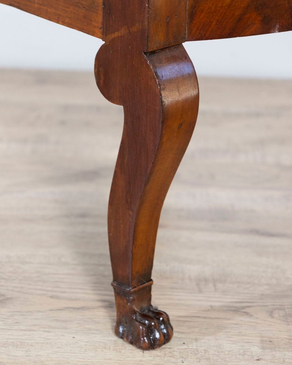 Pair of Italian Empire Armchairs in Mahogany with White Velvet Upholstery, Genoa 19th Century - JAA