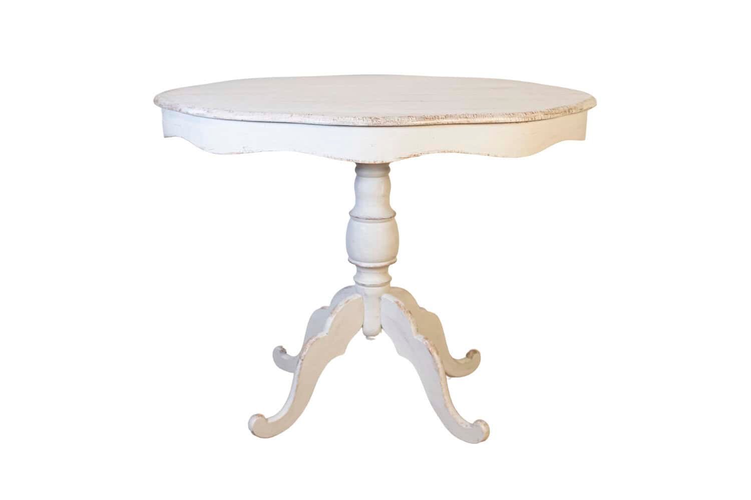 Swedish 1860s Painted Oval Pedestal Table with Carved Apron and Quadripod Base