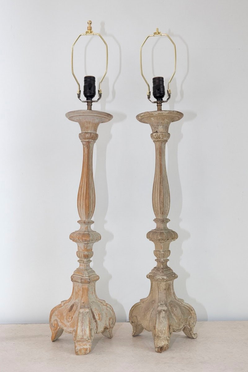 Pair of Lamps - 18th Century French Candlesticks - JAA