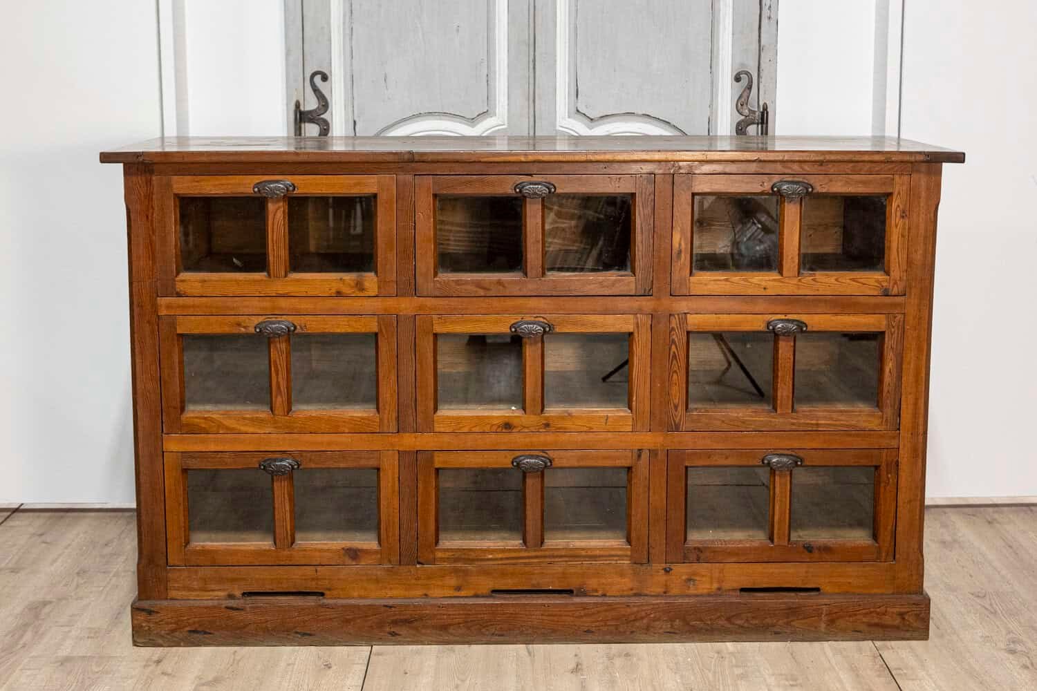 20th Century Italian Walnut and Iron Pastaia Shop Cabinet - JAA