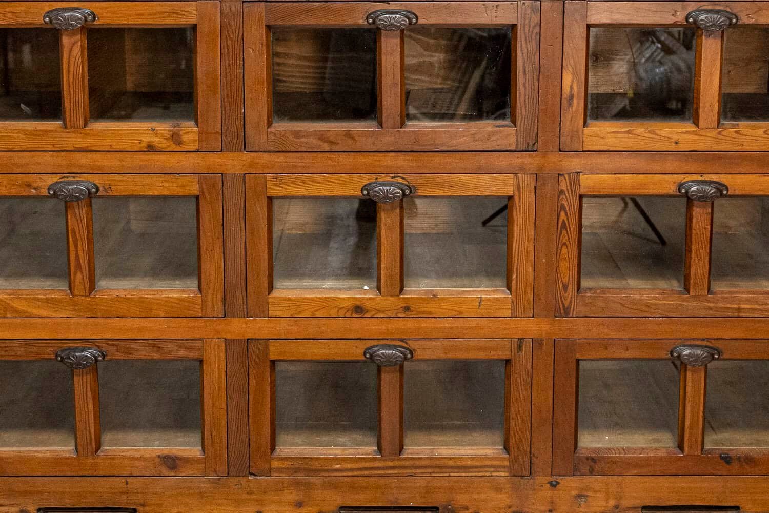 20th Century Italian Walnut and Iron Pastaia Shop Cabinet - JAA