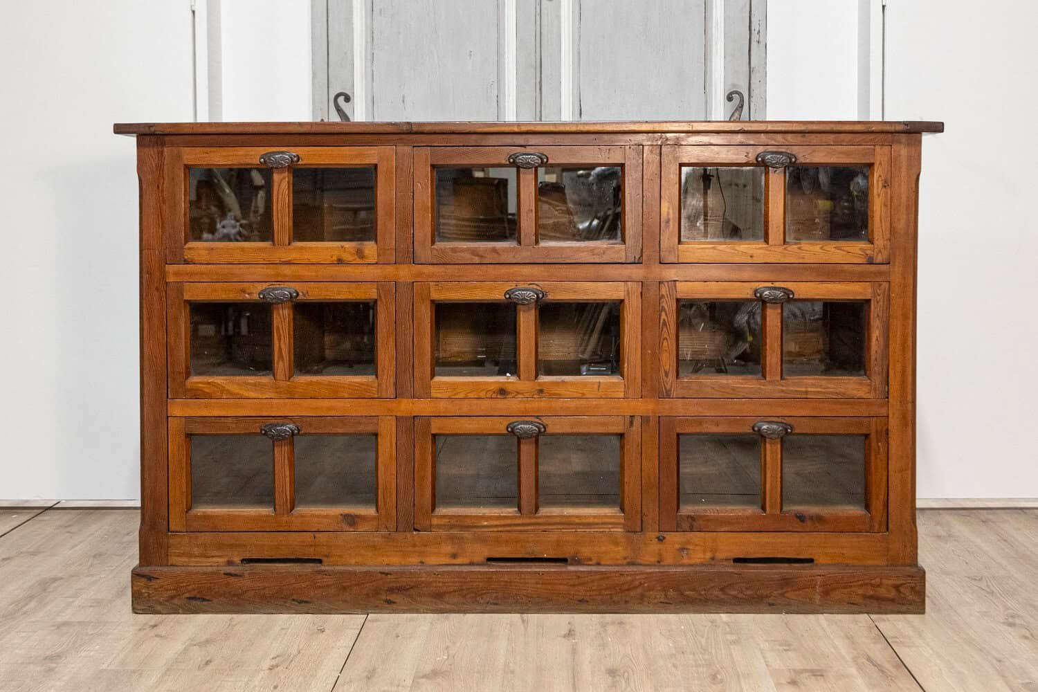 20th Century Italian Walnut and Iron Pastaia Shop Cabinet - JAA