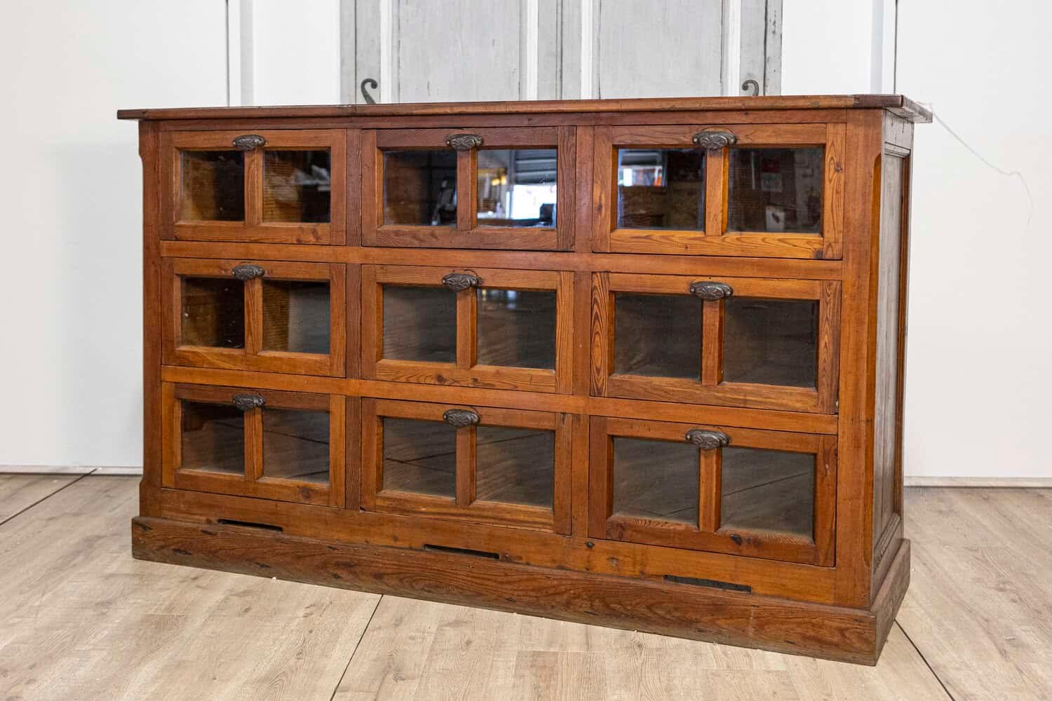 20th Century Italian Walnut and Iron Pastaia Shop Cabinet - JAA