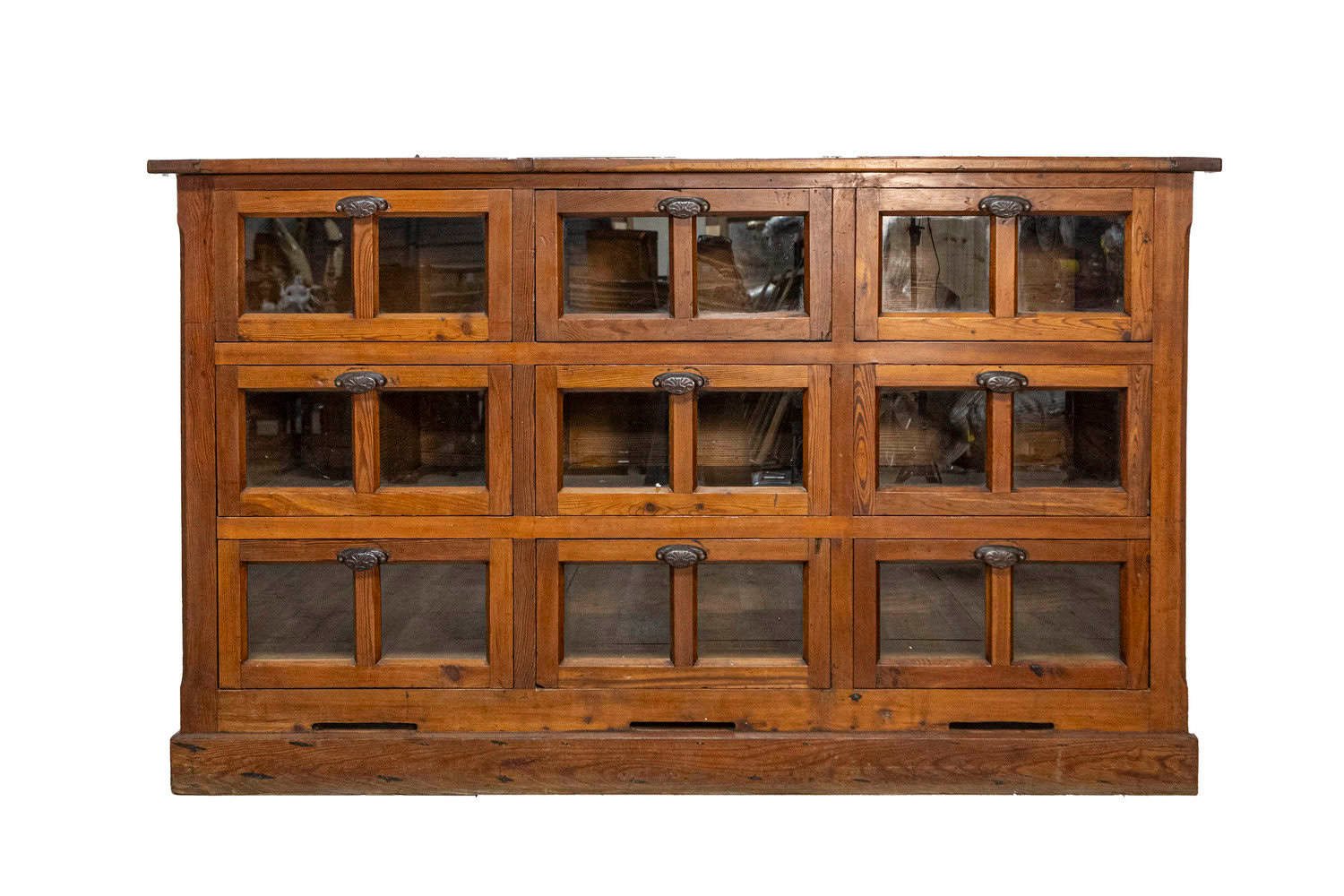 20th Century Italian Walnut and Iron Pastaia Shop Cabinet - JAA