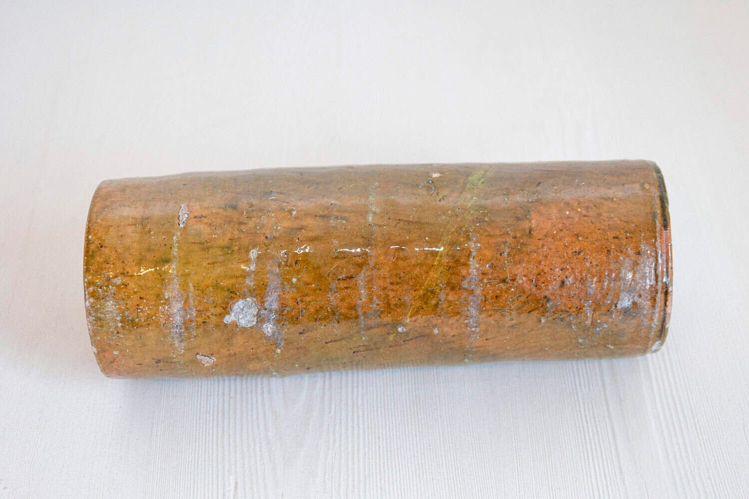 French Glazed Pottery Bouillotte Hot Water Bottle with Two Handles from Normandy - JAA