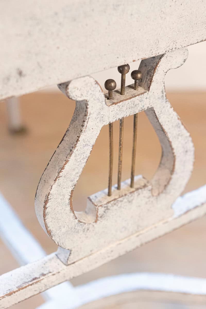 Swedish Neoclassical Style Painted Hall Table with Lyre Motifs and Lion Feet - JAA