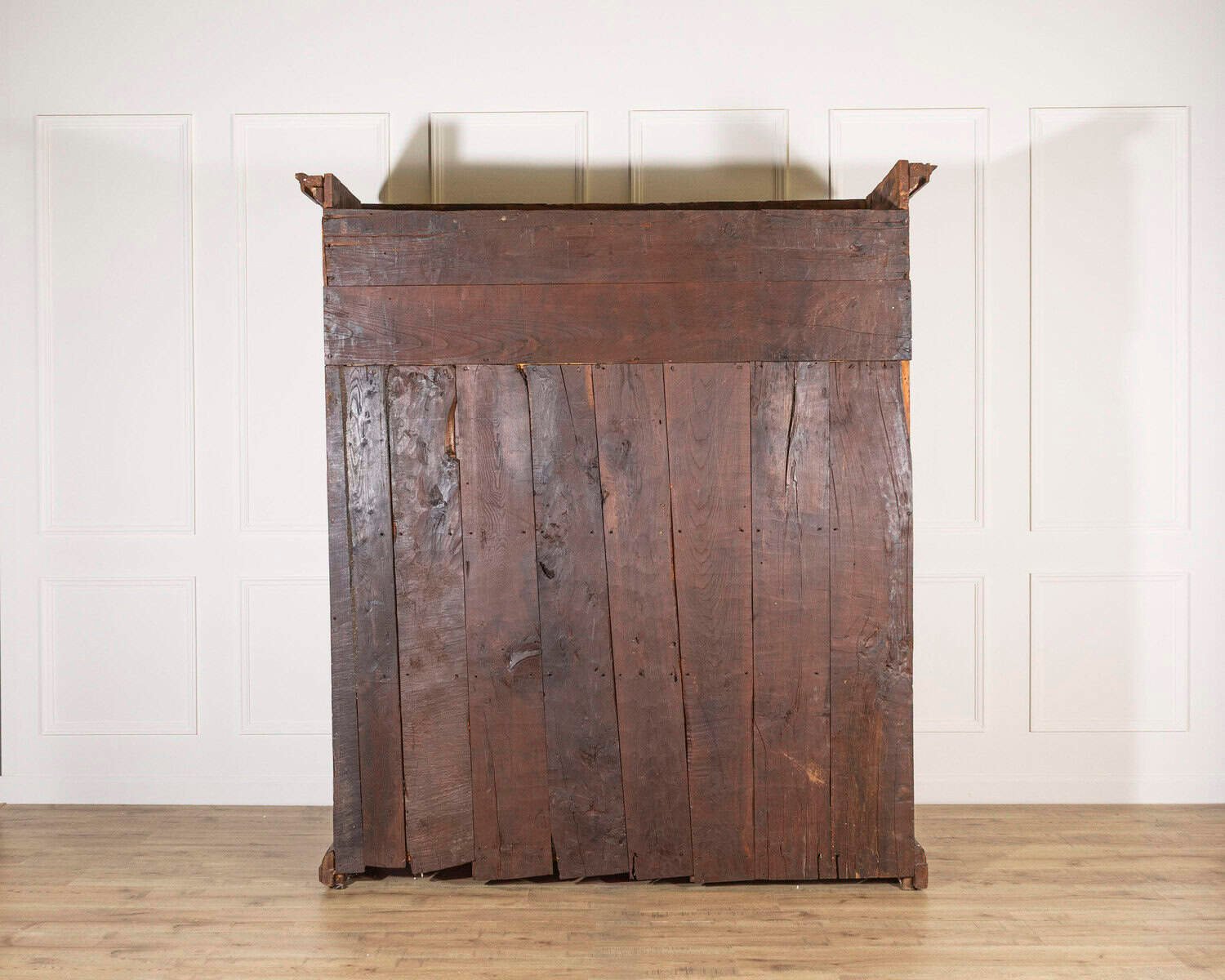 Italian 18th Century Tuscan Poplar Wardrobe with Original Decorative Paper Interior, Dated 1751 - JAA