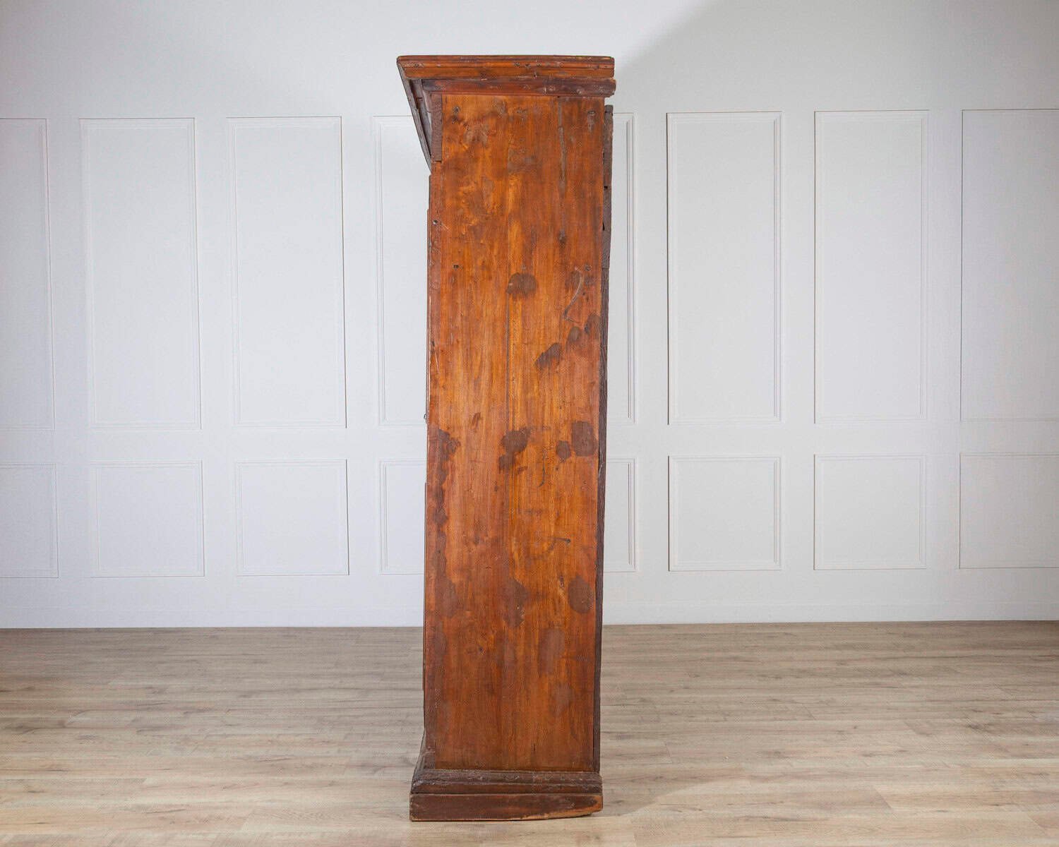 Italian 18th Century Tuscan Poplar Wardrobe with Original Decorative Paper Interior, Dated 1751 - JAA