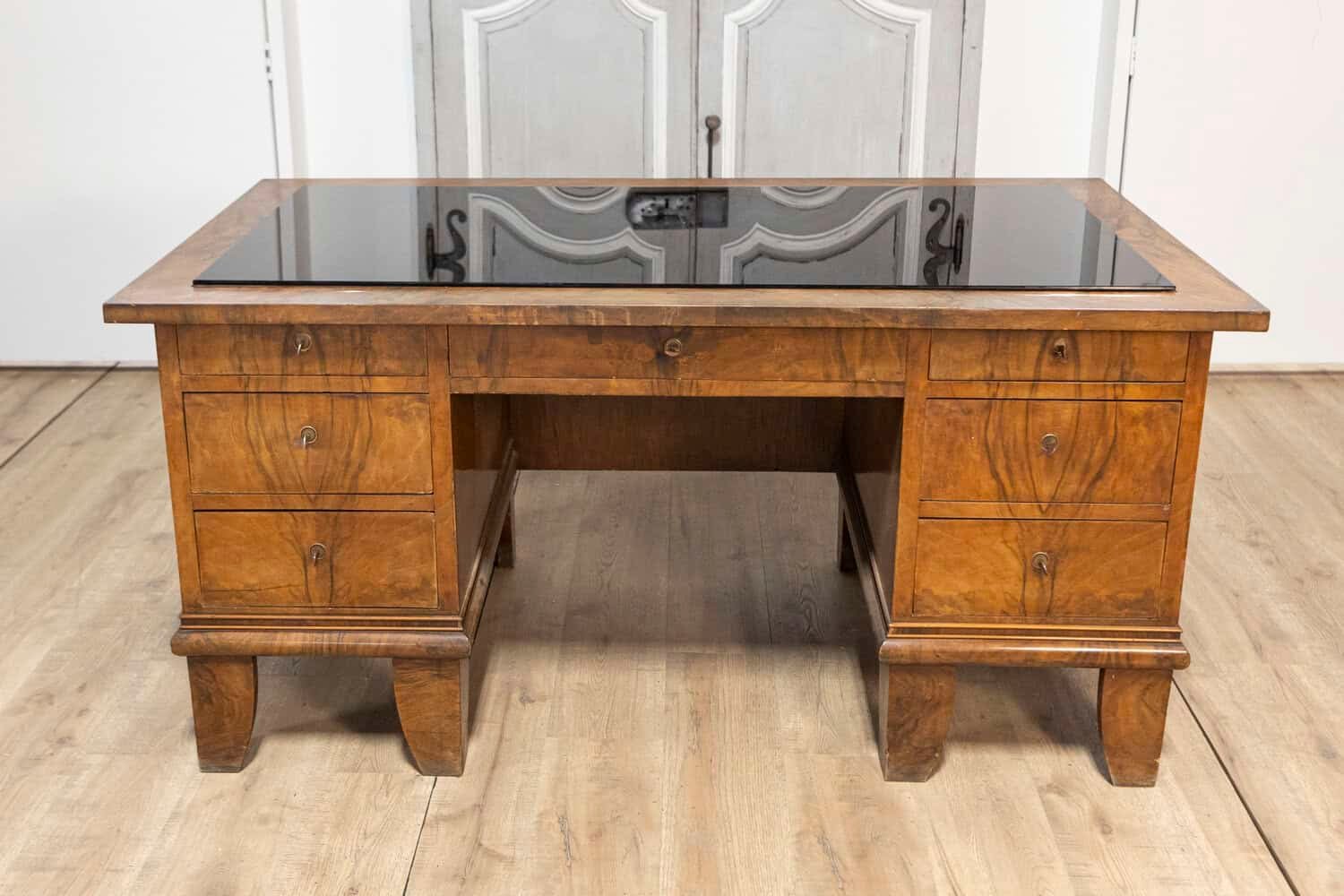 20th Century Italian Glass Top Desk - JAA