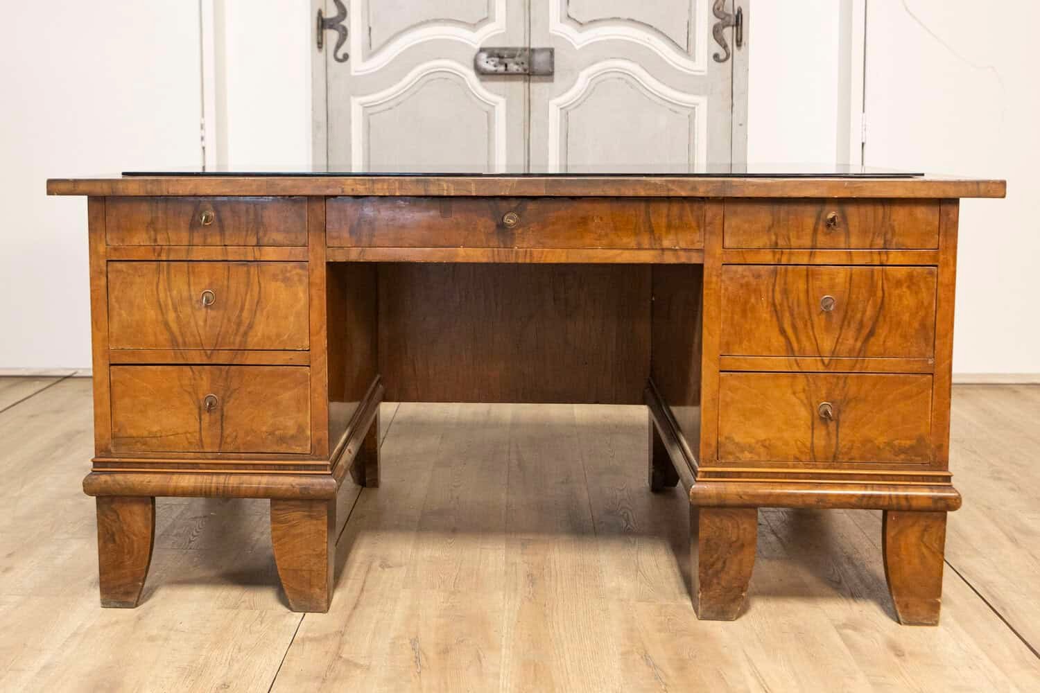 20th Century Italian Glass Top Desk - JAA