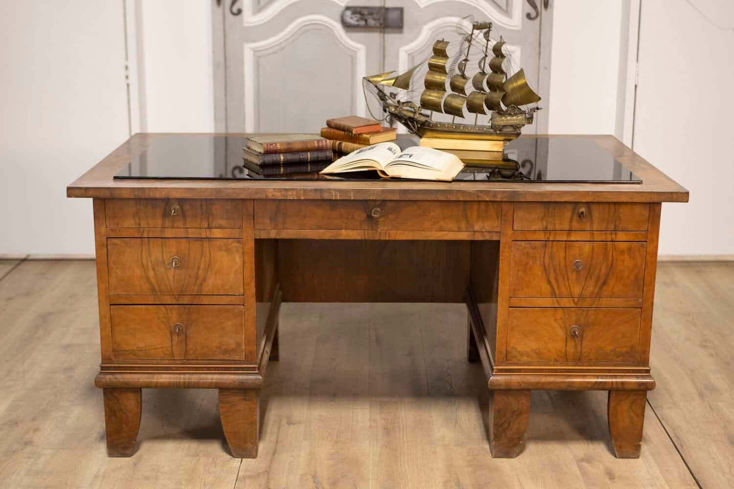 20th Century Italian Glass Top Desk - JAA