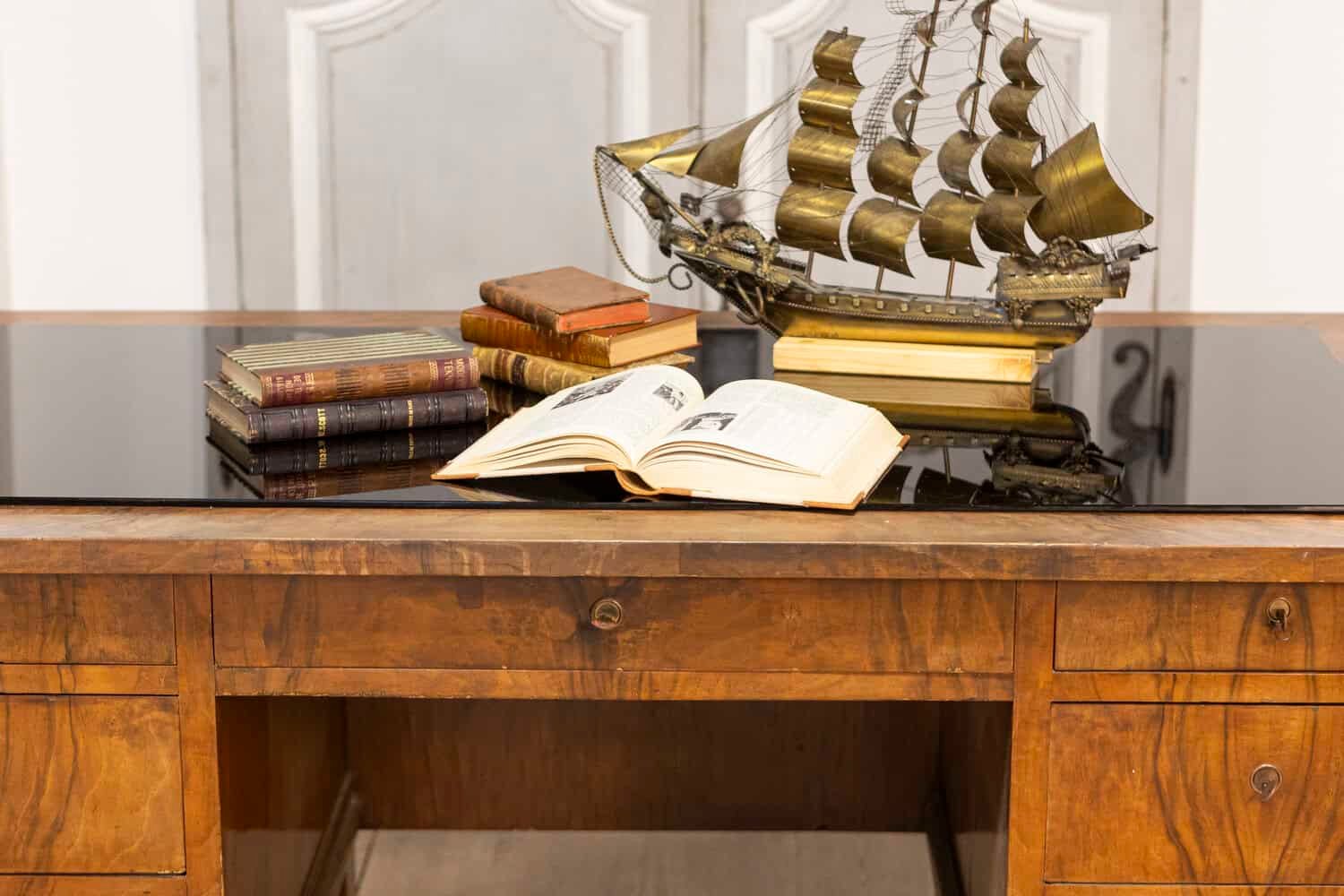 20th Century Italian Glass Top Desk - JAA