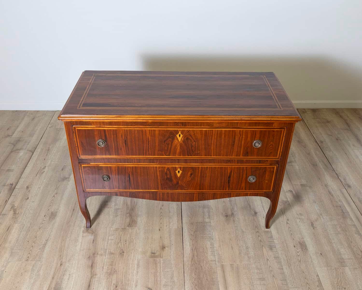 Antique Louis XV Chest Of Drawers In Rosewood And Marquetry - Italy 18th - JAA