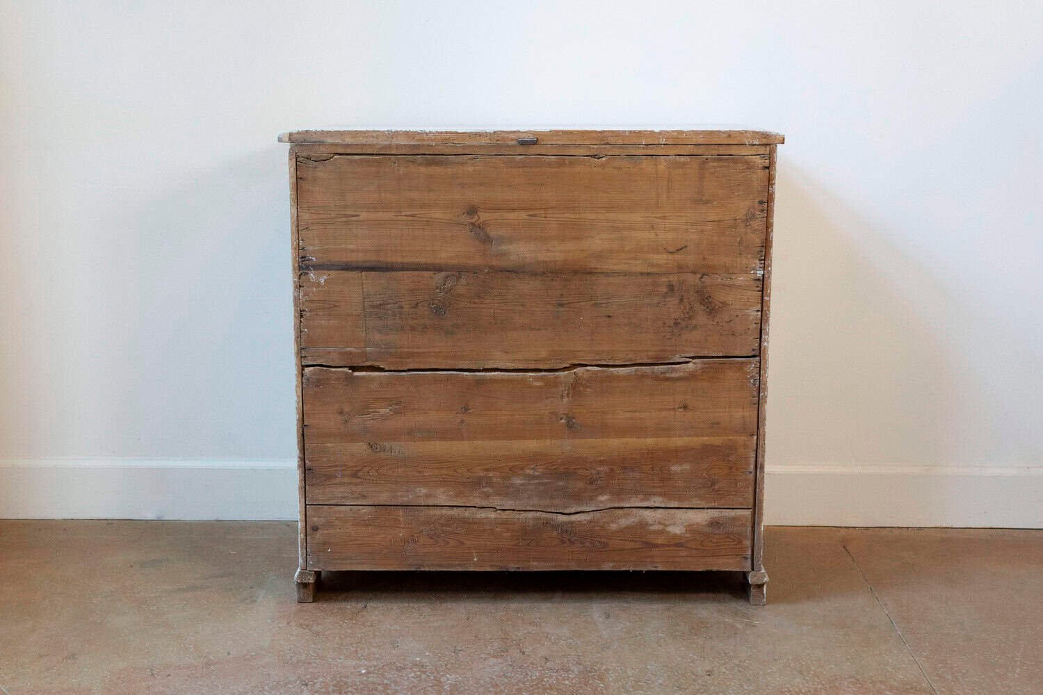 ON HOLD - Danish 1880s Off White Painted Serpentine Front Chest with Graduated Drawers - JAA
