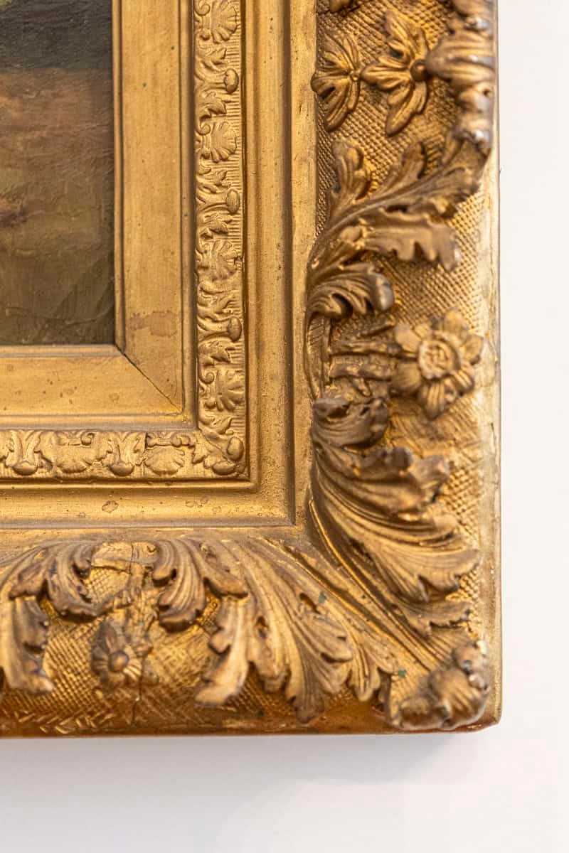 French Giltwood Framed 19th Century Oil on Canvas Painting Depicting Fruits - JAA