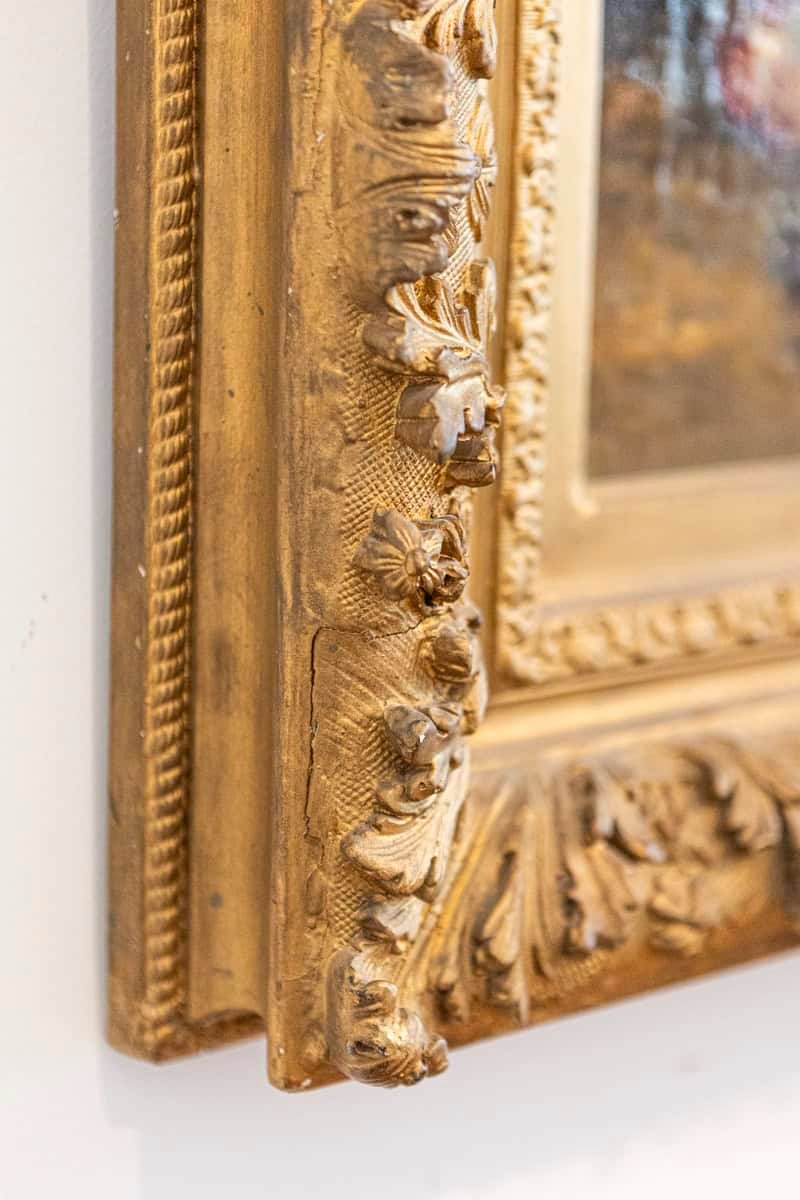 French Giltwood Framed 19th Century Oil on Canvas Painting Depicting Fruits - JAA