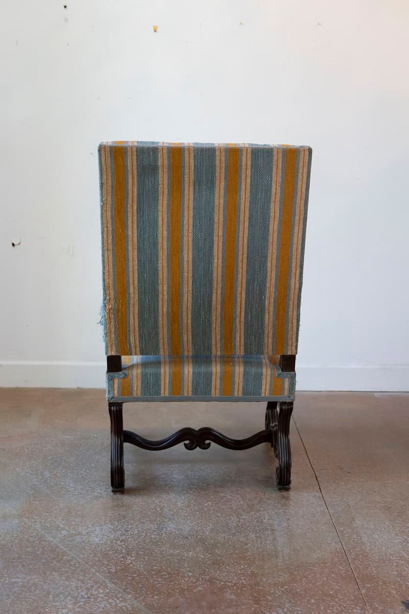 Louis XIII Style 19th Century French Os de Mouton Walnut Armchairs, a Pair - JAA