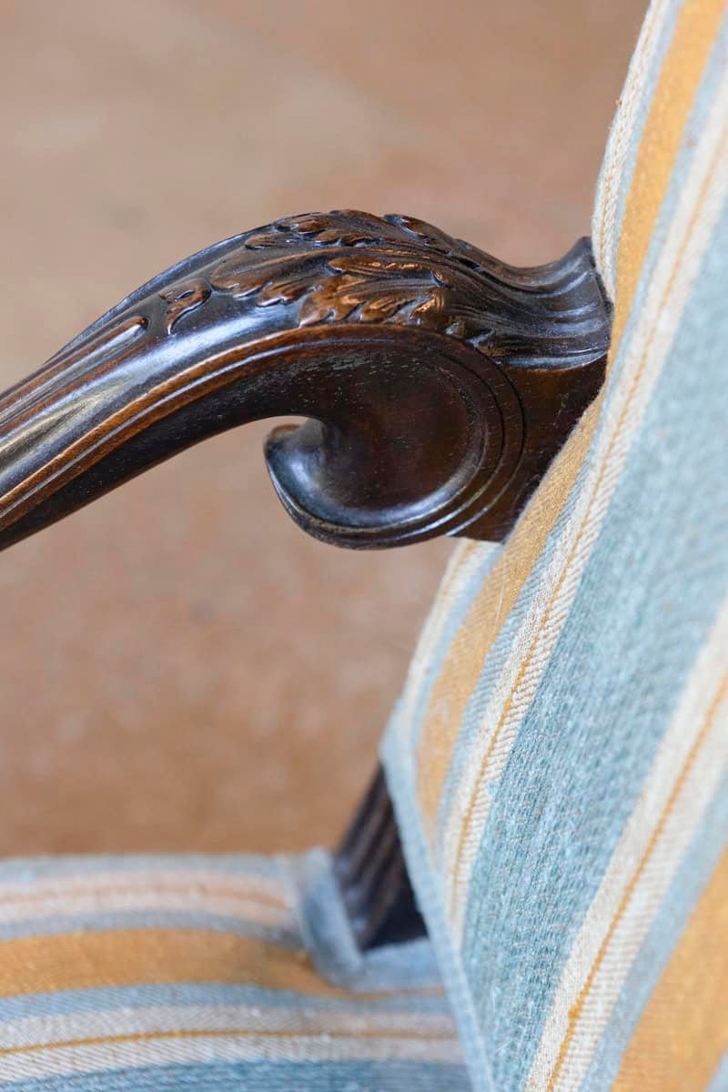 Louis XIII Style 19th Century French Os de Mouton Walnut Armchairs, a Pair - JAA