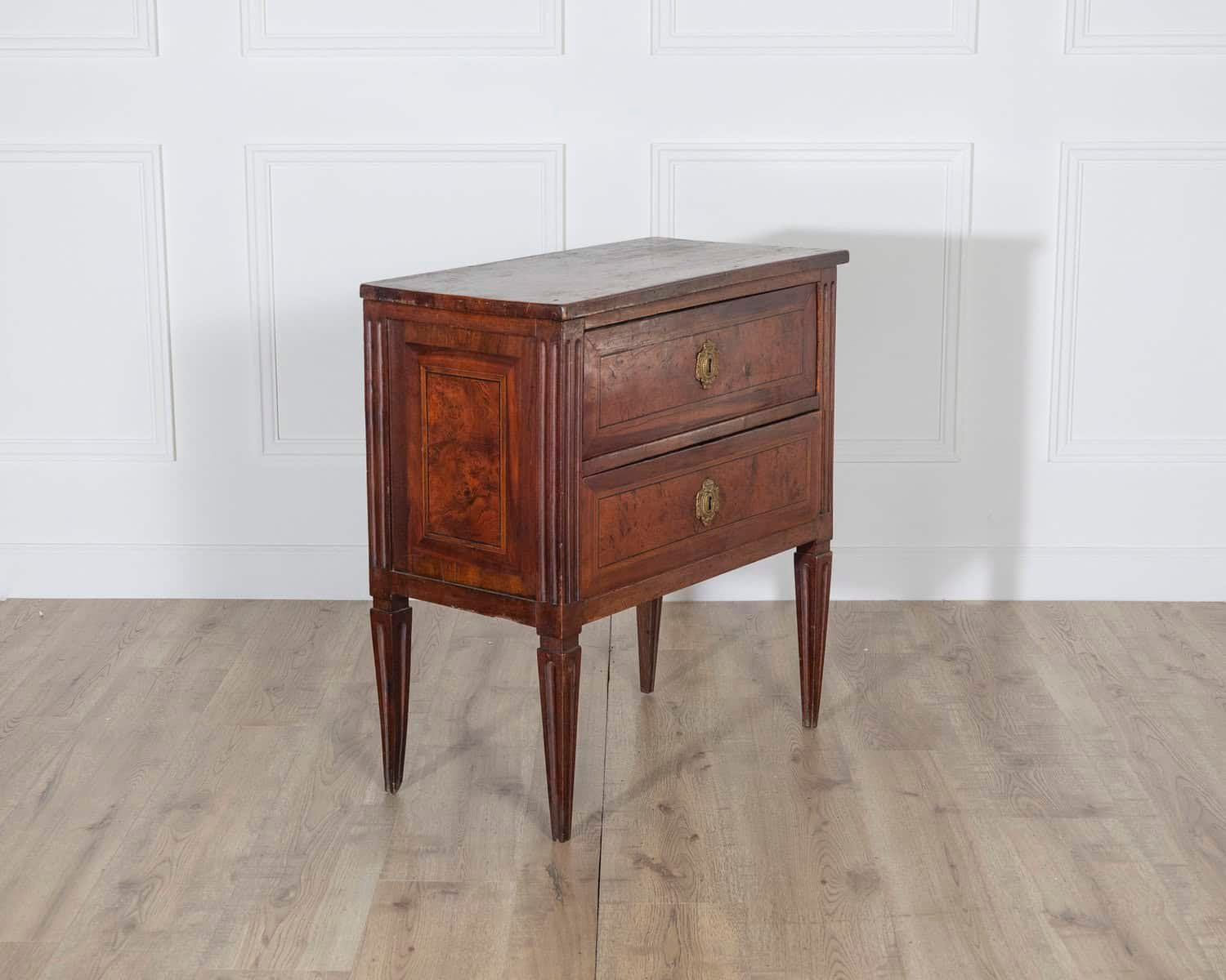Small Italian Walnut Chest of Drawers with Two Drawers, Late 18th–Early 19th Century - JAA